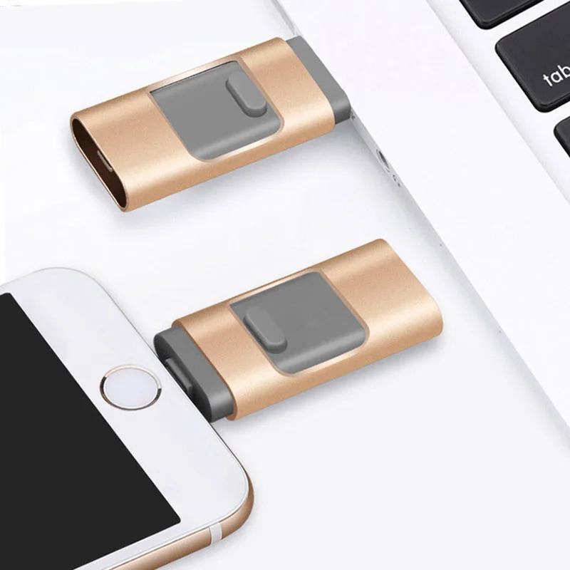 Флеш накопитель USB OTG de 32 Гб 128 ГБ 1 en 3 u disco para apple iphone memoria stick 16 android флешка me DRIVE 0|USB