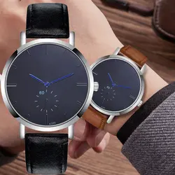 2019 мужские черные часы модный кожаный ремешок кварцевые часы в деловом и повседневном стиле мужской подарок Reloj de los hombres
