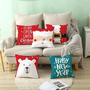 

2021 New Year Christmas Cushion Cover Christmas Decorations for Home decor Christmas Gift Navidad 2020 christmas ornaments kerst