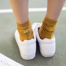 Новые модные весенние летние хлопковые носки с вышивкой усов женские носки до середины голени Брендовые женские носки