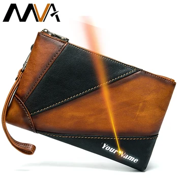 

MVA Male Clutch Wallets Long Genuine Leather Man Wallet Zipper Engrave Wallets For Men Fashion Men Wallet Card Holder New 31152