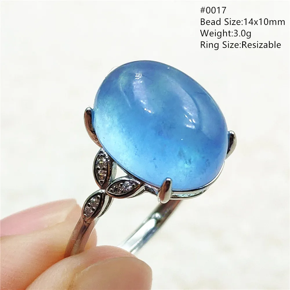 jewellery shop near me Genuine Natural Blue Aquamarine Clear Oval Ring Adjustable Crystal Size 925 Silver Aquamarine Ring Gemstone AAAAA nose pin