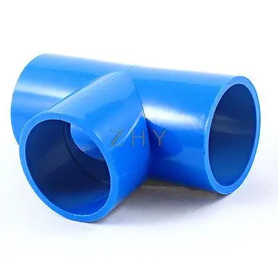 

40mm Diameter T Type PVC-U Pipe Fitting Adapter Connector Blue