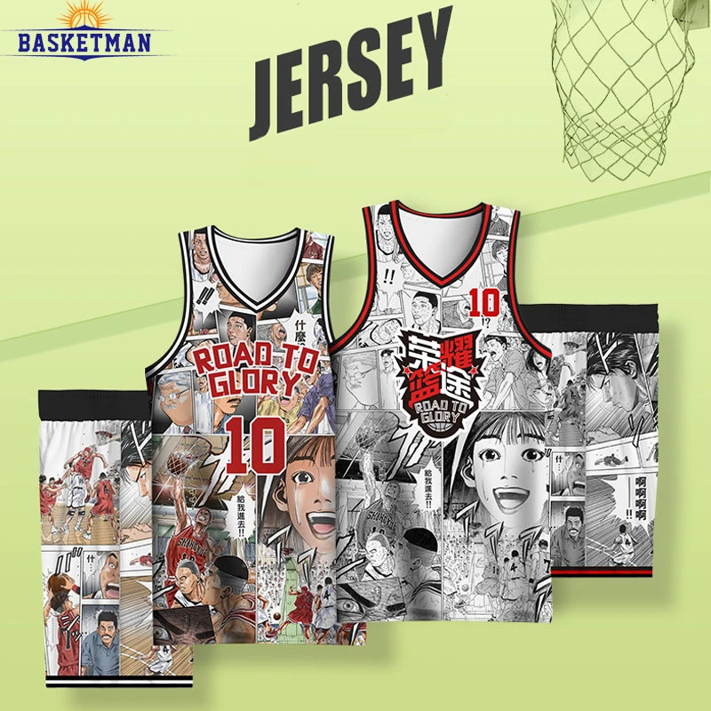 Basketball Uniform For Men Customizable Full Sublimation Printed Anime