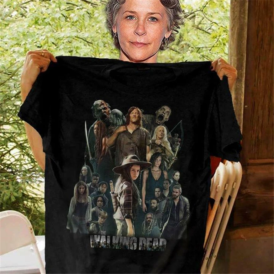 The Walking Dead characts вместе футболка Черная Мужская Классическая хлопковая рубашка S6Xl