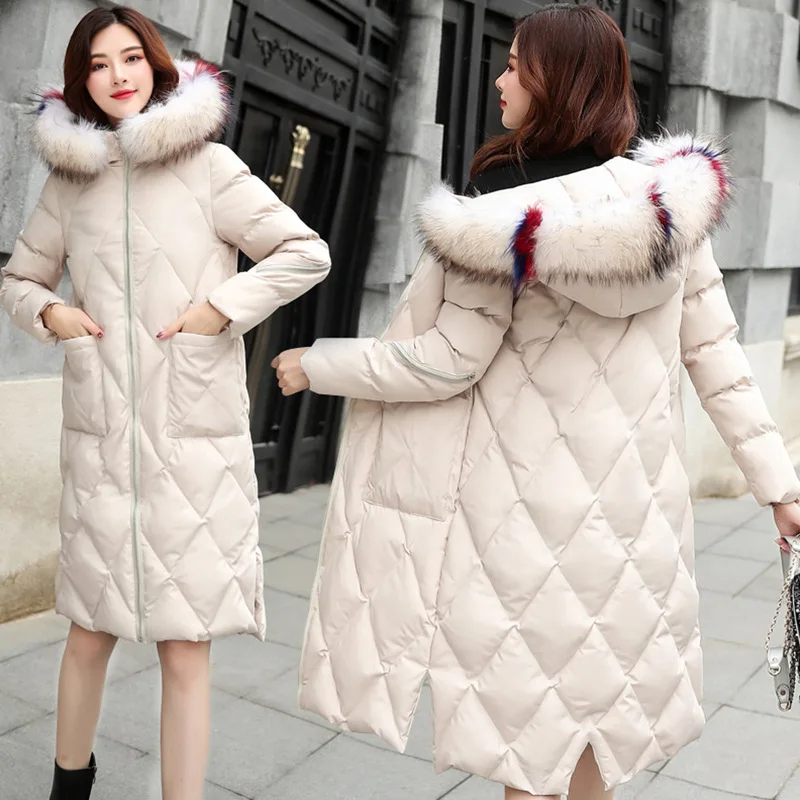 

Cotton Coat Women's Mid-length 2018 Winter New Style Korean-style INS down Coat Dongdaemun down Feather Cotton-padded Clothes Co
