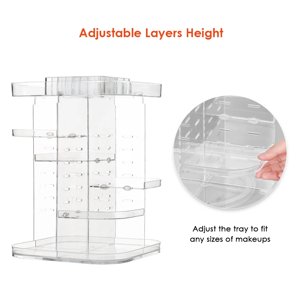 

360 Degree Rotation Makeup Organizer Multi-Functional Cosmetics Organizer Case Holder Display Stand Cosmetic Organizer Box