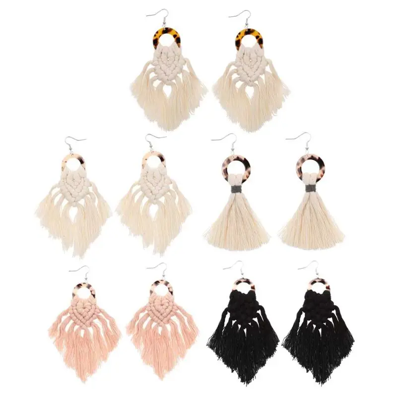 

Tassel Earrings Bohemian Hoop Earrings Drop Earrings Fashion Jewellery for Women Girls Party Dress Accessory