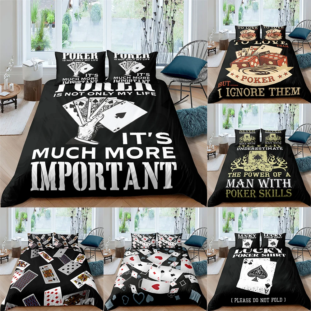 

3D Bedding Set Playing Cards Print Duvet Cover Set With Pillowcase Bed Sets 2/3pcs Luxury Home Textiles