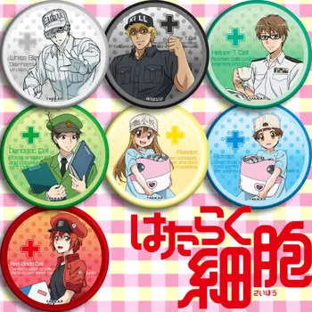 

Japan Anime cells at work G T cell Cosplay Badge 58mm Cartoon Brooch Pins Collection Bags Badges For Backpacks Button gifts
