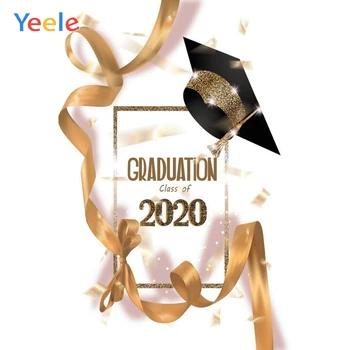 

Graduation Class Of 2020 Golden Hat Glitter Photography Backdrops Photographic Background Backdrop Backgrounds For Photo Studio