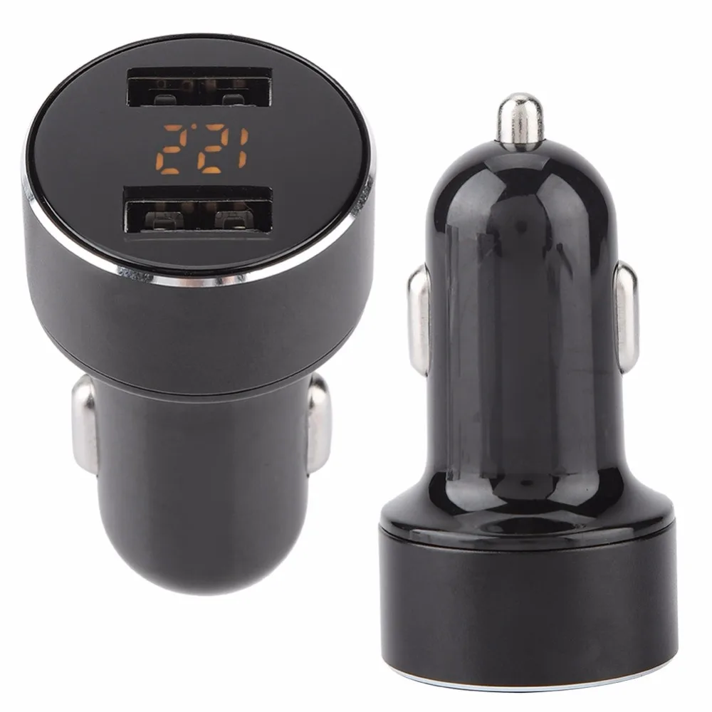 3.1A автомобильное зарядное устройство с двумя usb-портами, светодиодный экран, быстрая зарядка для телефона, совместимо с 12-24 В, автомобильное зарядное устройство