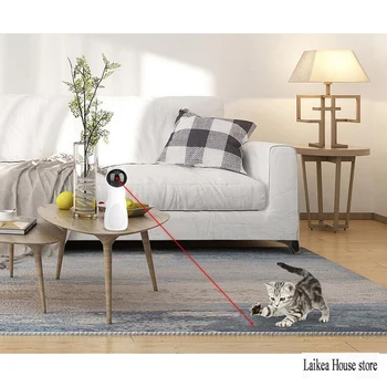 

LED Automatic Laser Pet Toy Intelligent Cat Sports Training Fun Rotating Toy Multi-angle USB Battery Dual-use Cat Partner Toy