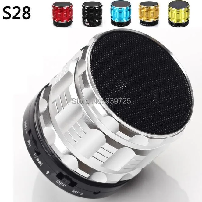Мини Bluetooth динамик S28 Металл Сталь беспроводной смарт руки Hi fi динамик с FM радио Поддержка SD карты цвета смешанные