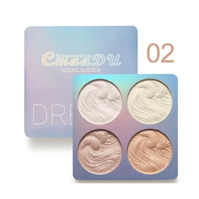 Cmaadu Glow Kit 4 цвета запеченный хайлайтер палитра мерцающий осветитель контуринг осветление 3D пудра макияж бронзатор - Цвет: 02