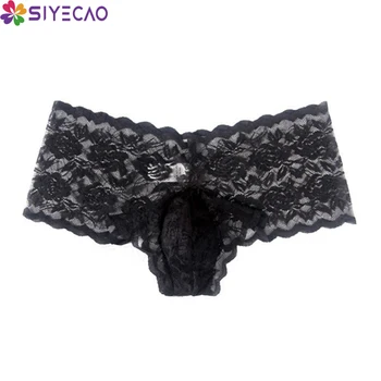 

Man Panties Sexy Underwear Men Cueca Masculina Sissy Underwear Lace Men G-string Thong U Bulge Pouch Lingerie Bikini Panty