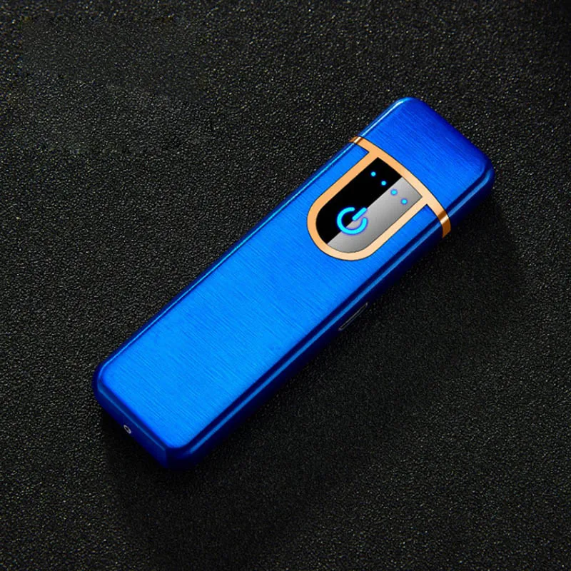 Электронный usb-зажигалка Беспламенное ветрозащитное металлическое Зажигалка светодиодный дисплей электрическая зажигалка для сигарет Электронный usb огонь - Цвет: 2