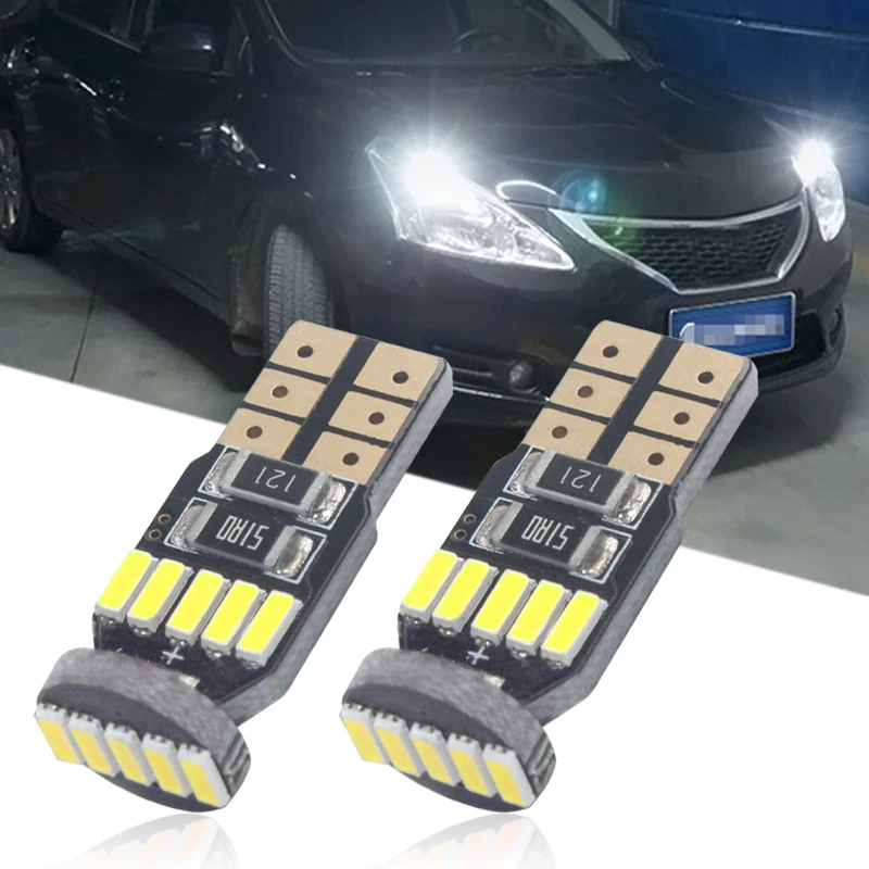 10 шт. W5W светодиодный T10 светодиодный 194 3014 15SMD CANBUS салона Купол светильник лампа багажника Автомобильные стояночные огни ошибок 12V 6000K