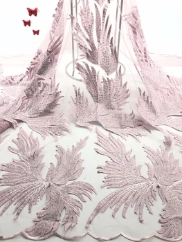 

Latest african lace high quality 2019 african french tulle lace fabric with stones embroidery for african wedding