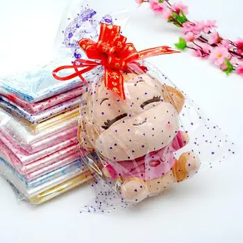 

100pcs 18x25cm/20x30cm Transparent Opp Plastic Bag For Dolls Toy Packaging Small Heart Gift Bag Party Candy Fruit Basket Bag