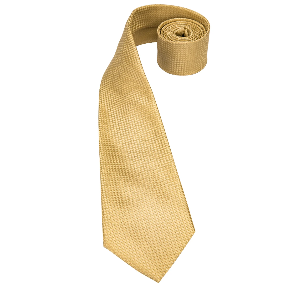 Solid Color Tie Hi-Tie Solid Gold Silk Ties For Men Handky Cufflinks Set Fashion Gift Wedding Business Necktie
