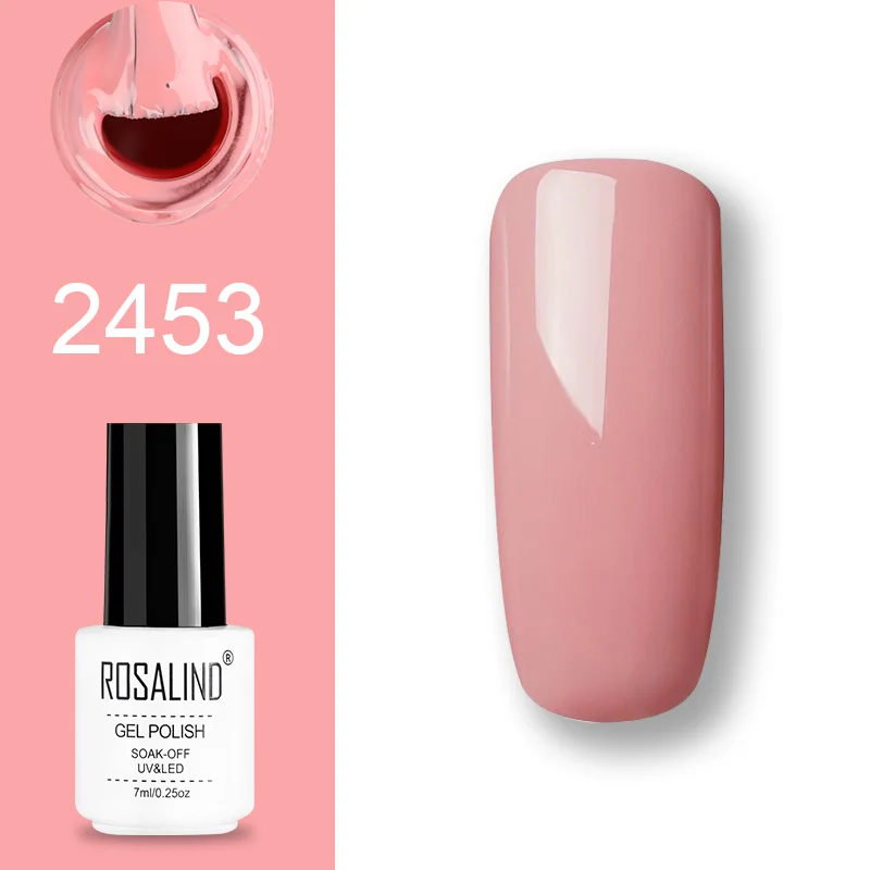 ROSALIND набор гель-лаков UV Vernis полуперманентный праймер верхнее покрытие 7 мл полигель-лак для маникюра - Цвет: GN04-ROSALIND