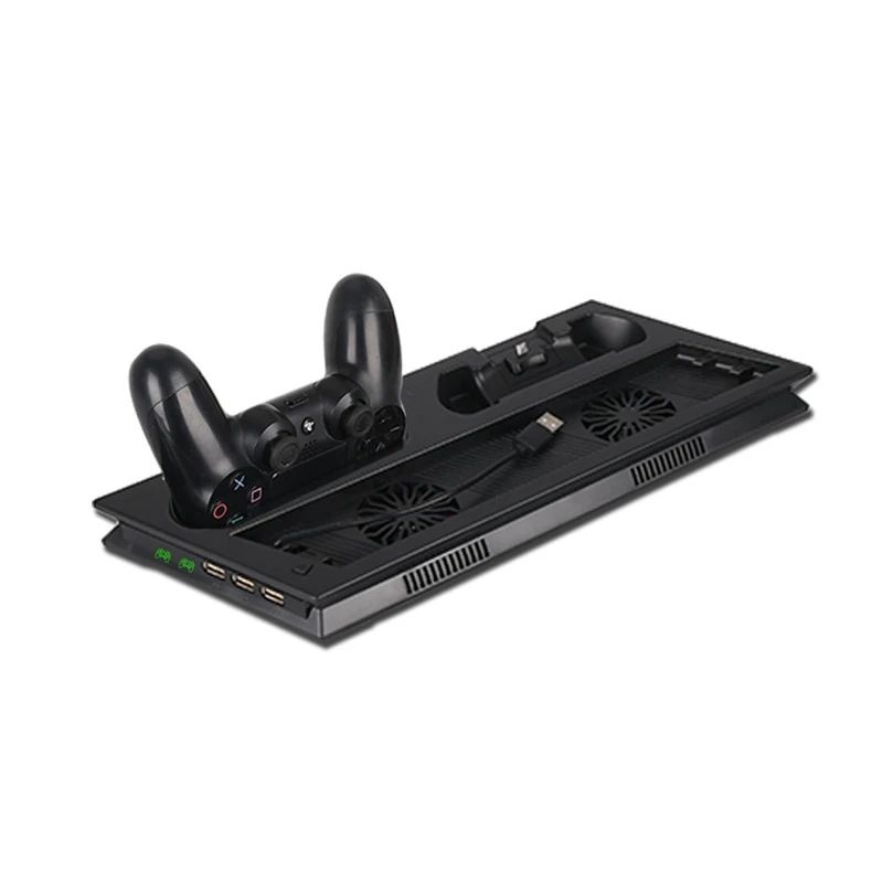 Multi-Function Cooling Fan Base Game Controller Seat Charger PS4 Cooling Bracket Game Controller Charger LED Indicator with 3-Po