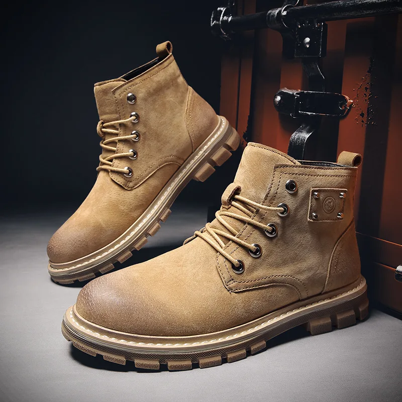 Мужская кожаная обувь с высоким берцем; модная теплая зимняя обувь; ботильоны; мужские кроссовки; ботинки для мужчин; кроссовки; уличная L11-56