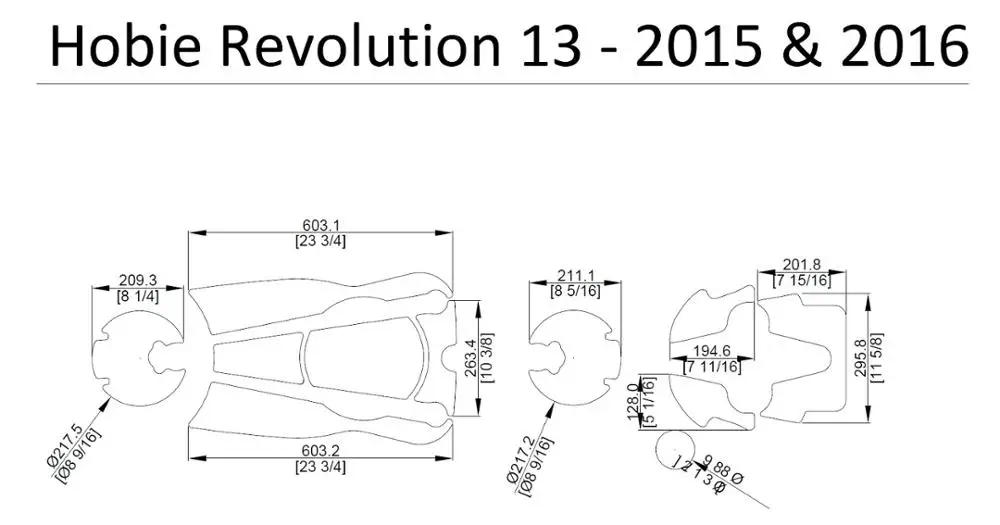 Hobie Revolution 13 Каяк Лодка EVA настил КОВРИКИ НАБОР 1/4"