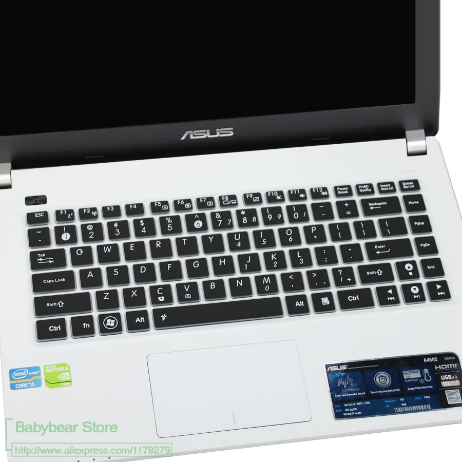 black Для Asus силиконовый гелевый Чехол для клавиатуры защитная крышка для Asus A43BE A43BR A43BY A43E A43SD A43SJ A43SM A43SV A43TA A43TK A43U - Цвет: black