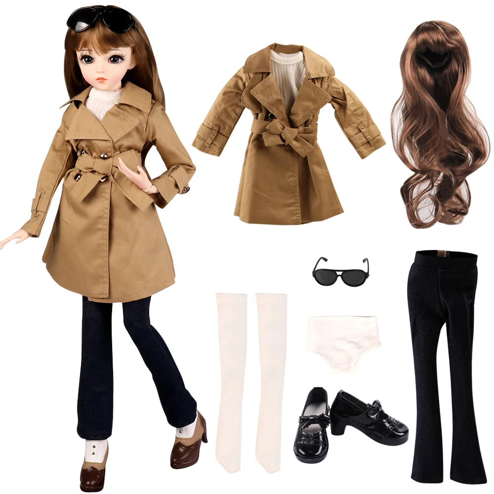 UCanaan 1/3 BJD Doll Accessories Outfits Fashion Clothes Set Wig Shoes For 60CM Dolls Girls DIY Dress UP Toys Accessories 3