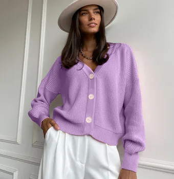 Casual V-neck Knitted Loose Cardigan Sweaters