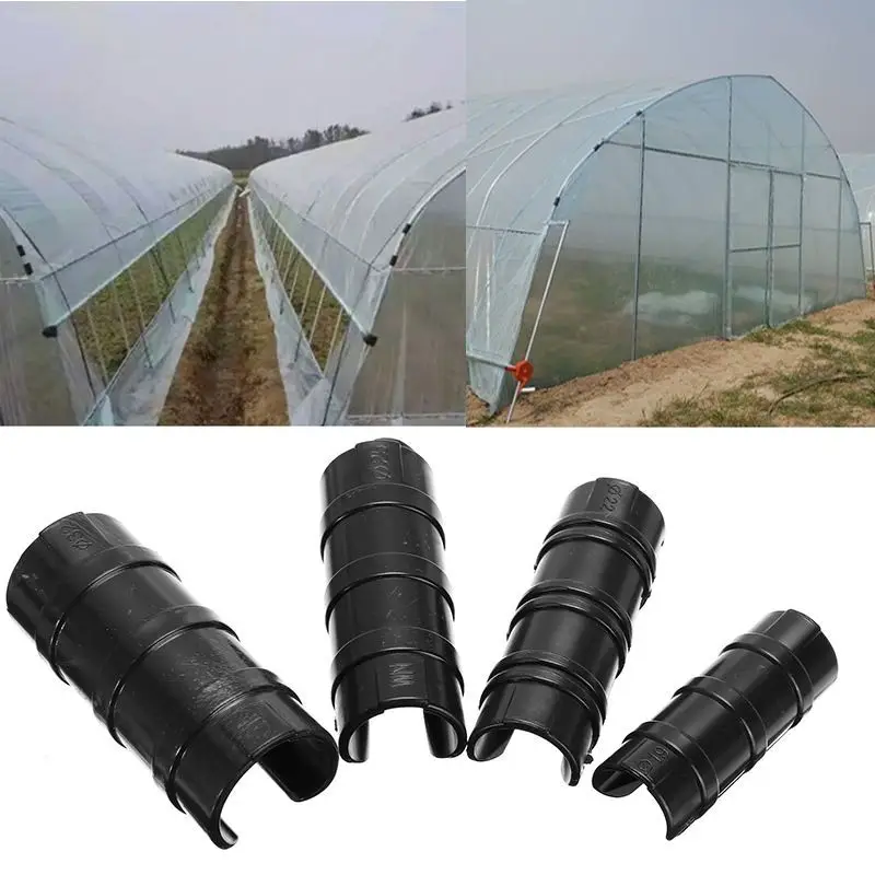 

10pcs/lot Greenhouse Frame Pipe Tube Film Clip Clamp Connector Kit Garden Shade Accessories Tools Smooth Pipe Connector