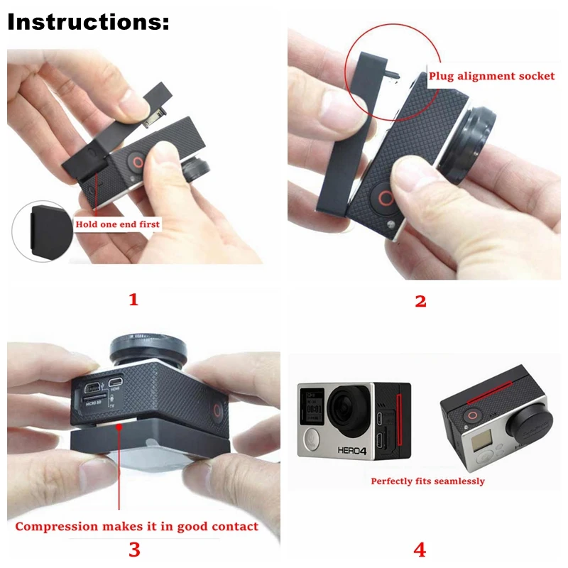 Аксессуары для GoPro 4 3+ Внешний ЖК-экран BacPac+ Водонепроницаемый чехол для Go Pro Hero 4 3+ крепление