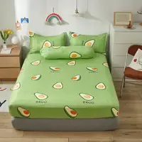Bonenjoy Queen Fitted Sheet King Size With Elastic Bed Cover For Double Bed Avocado Pattern Mattress Covers(no pillowcase) 1