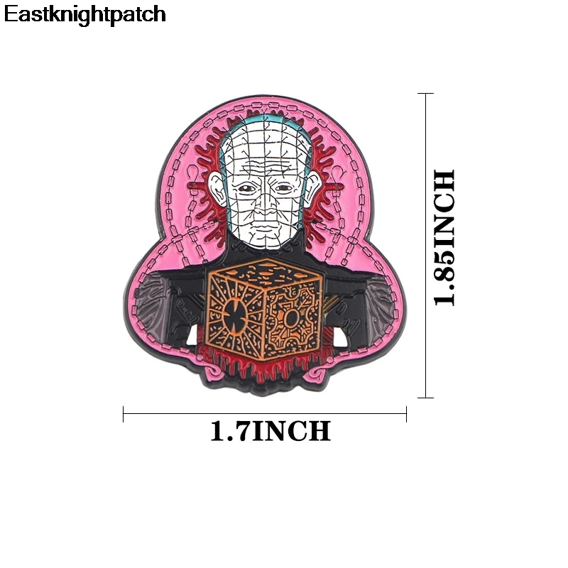 12 шт./лот Hellraiser булавки ужасов для рубашки одежда рюкзак броши для обуви diy украшения для пар ювелирных изделий ремесло поставки E0902