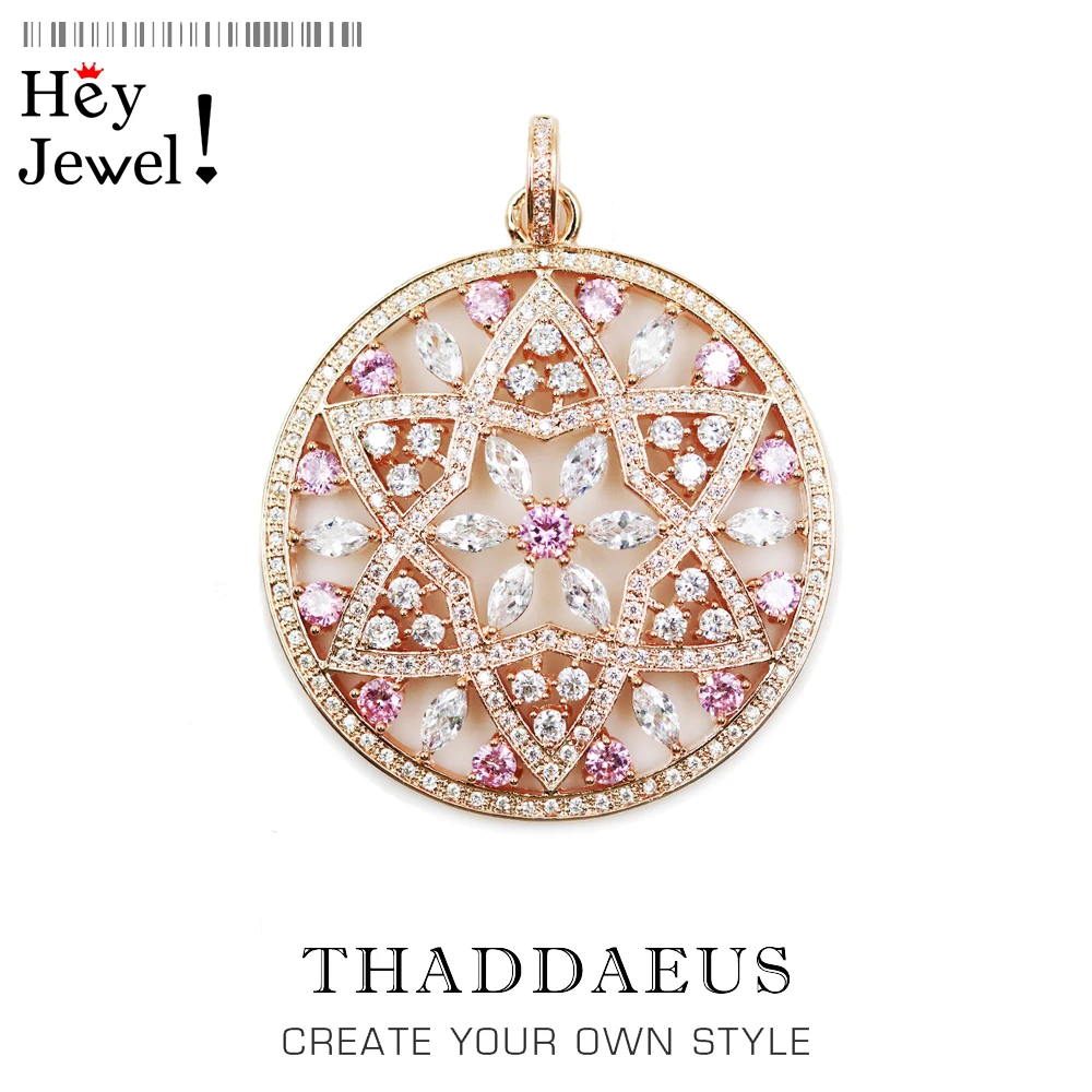 

Pendant Flower Ornament,Fashion Eternity Jewelry Thomas Bijoux Necklace Rose Gold Color 925 Sterling Silver Gift For Ts Woman