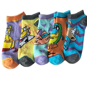 

5 Pairs Fashion summer New women sport socks casual boat low cut cotton Socks boat socks lovely Cartoon Pattern crew socks madam