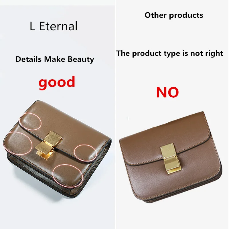 New Woman The single shoulder bag New pattern  Cowhide Diagonal span BOX  Lock the small square bag  Genuine leather Tofu Bag