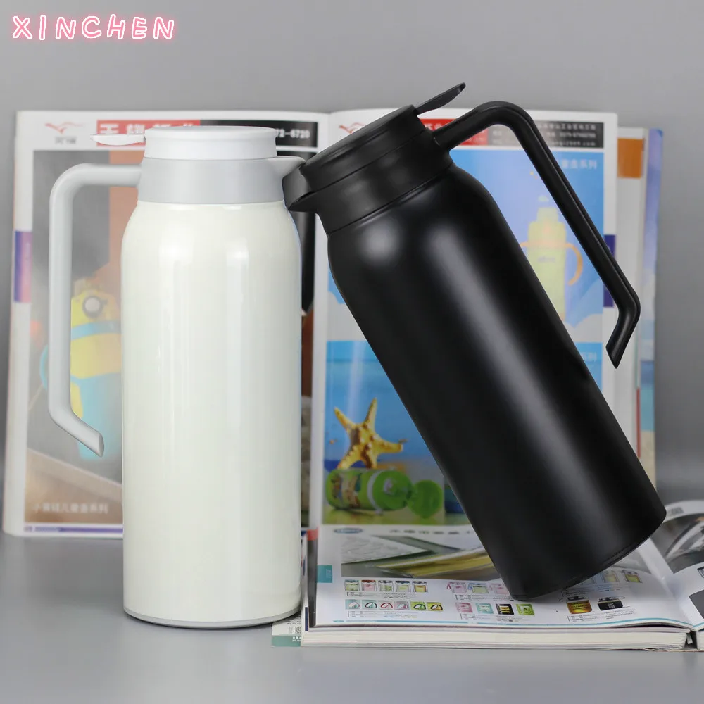 

With Handle Portable Double Stainless Steel Vacuum Flask Coffee Tea Thermos Sport Travel Mug 1500ML Large Capacity Thermocup