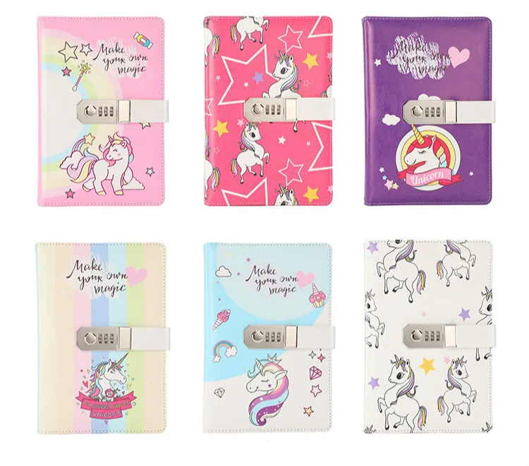 Unicorn Notebook Diary With Password Lock