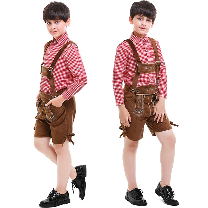 

Немецкий Детский костюм Lederhosen на Октоберфест, костюм для Хэллоуина, баварского карнавала, вечевечерние, роскошная одежда для косплея