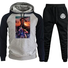 ^#Cheap The Avengers Endgame Iron Man Autumn Winter 2019 Streetwear Men Raglan Hooded Suit Male Pullover Fleece Hoodie+Pants 2 Piece Set ^#Cheap The Avengers Endgame Iron Man Autumn Winter 2019 Streetwear Men Raglan Hooded Suit Male Pullover Fleece Hoodie+Pants 2 Piece Set