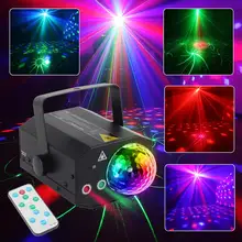 

32 in 1 Party Light Voice Activated DJ Disco Light Strobe RGB LED Stage Light With Remote Control Effect Light For Bar Christmas