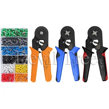 

Ferrule Crimping Tool Kit-Ferrule Crimper Plier AWG 28-7 (0.08-10mm²) w/ 1200pcs Wire Ferrules Crimp Wire Ends Terminals