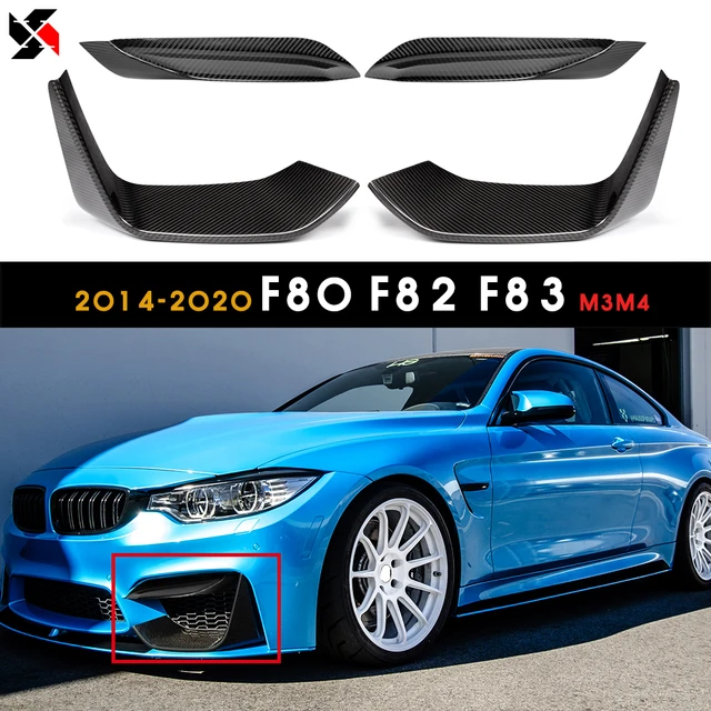 ドライカーボンフロントバンパーフォグランプコーナースプリッタカバーbmwのF80 M3 F82 F83 M4 4ドア2ドア2014-2018ボディキット