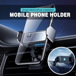 Electric Induction Mobile Phone Holder Car Phone Holderr Air Vent Clip Mobile Stand Support Gps Mount For Iphone 6 10 11 13 Pro