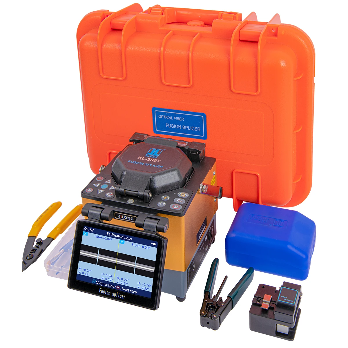 Original JILONG KL 300T Optical Fiber Fusion Splicer Kit w/ Cleaver