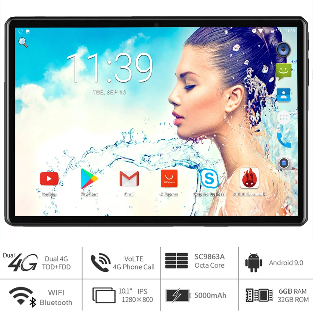 2021 nuevo años Google Play 6G Ram Octa núcleo 10 pulgadas tablet PC 5G Wifi 4G LTE Android 9,0 планшетный ПК teléfono Dual sim almohadilla para llamadas