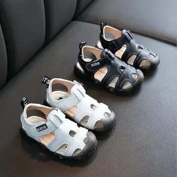 

2020 New Boys Sandals Soft Leather Closed-toe Toddler Kids Summer Shoes Baby Boys Girls Children Shoes Sport Kids Beach Sandals